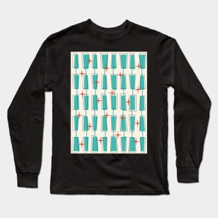 MCM Atomic Blocks Teal, Cream, Red Long Sleeve T-Shirt